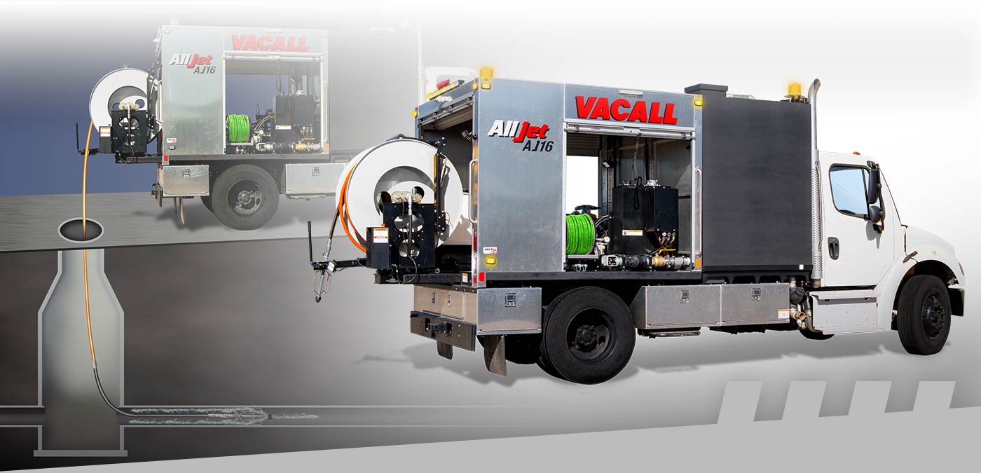 Vacall AllJet truck-mounted jetting machines for sewer cleaning