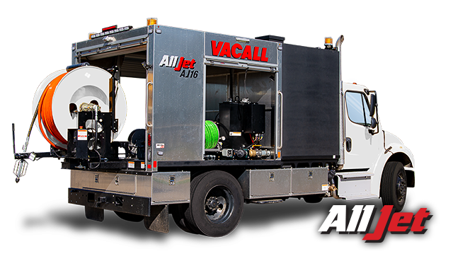 Vacall AllJet truck-mounted jetting machines for clearing sewer lines